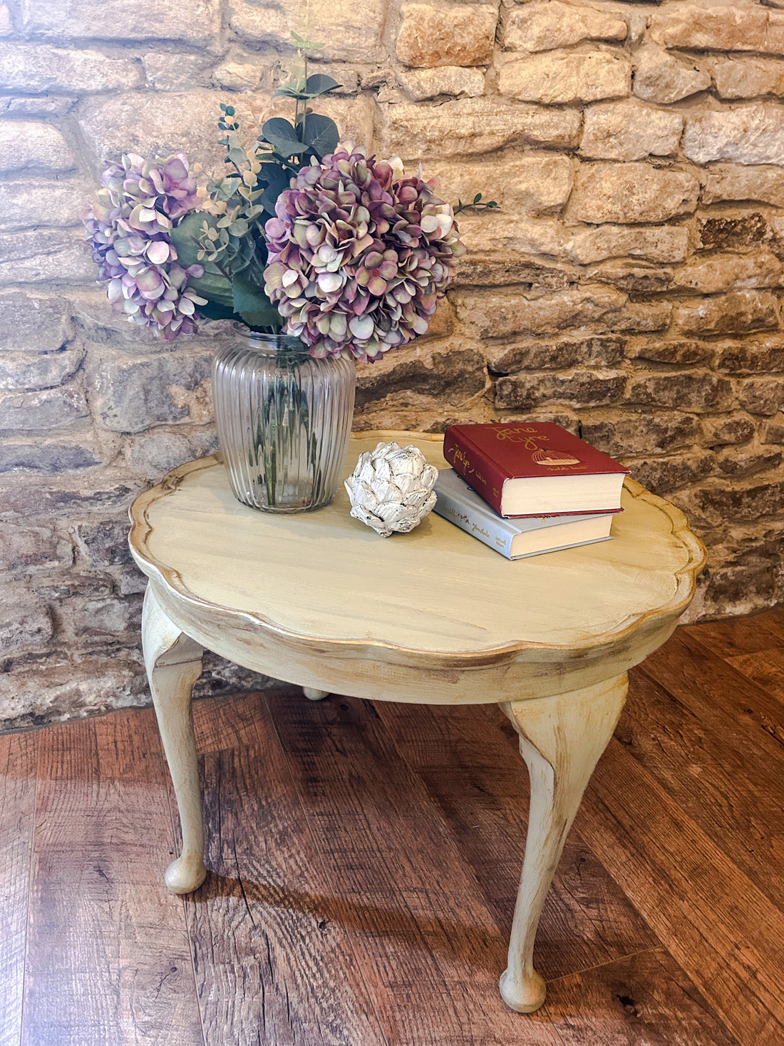 Rustic table with faux flowers 