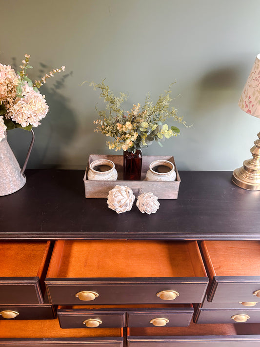 Refurbished Hand Painted Black Merchant Chest - The Barn Shed