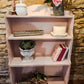 Bookcase in pale pink 