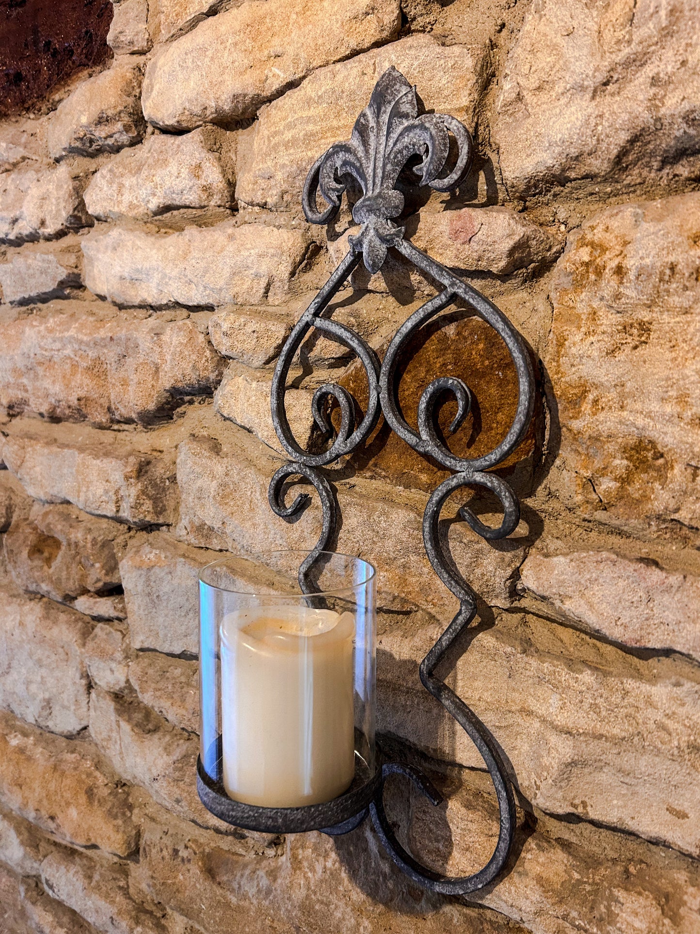 Rustic Metal Wall Candleholder - The Barn Shed