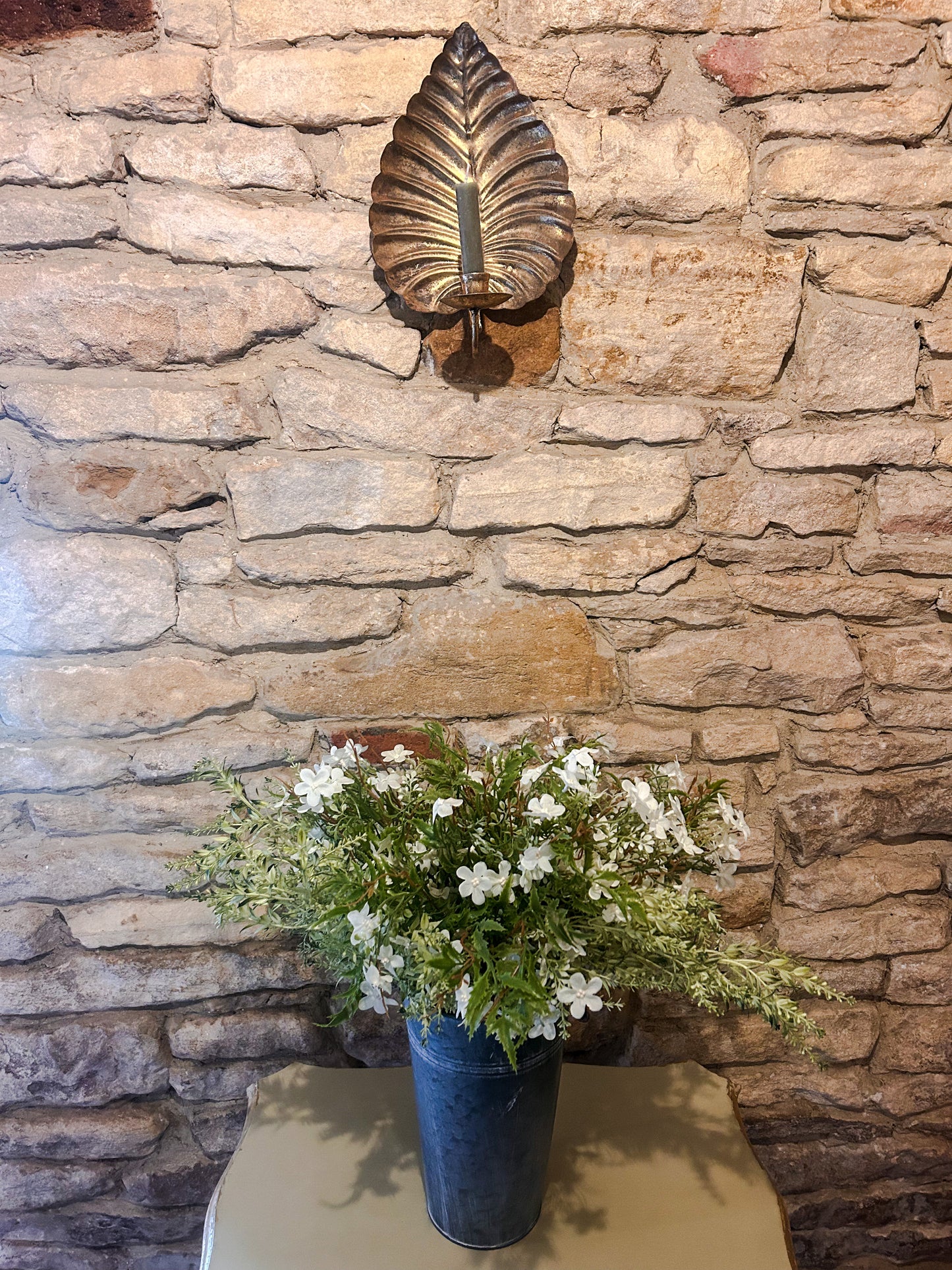 Hand painted hall table with gold leaf - The Barn Shed