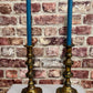 Worn brass look candlestick - The Barn Shed