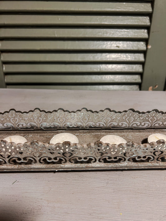 Zinc candle tray - The Barn Shed