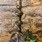 Worn brass look candlestick - The Barn Shed