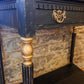 Refurbished Hand Painted Console Table in Athenian Black and Gold - The Barn Shed