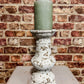 Overly distressed faux stone candlestick - The Barn Shed