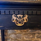 Refurbished Hand Painted Console Table in Athenian Black and Gold - The Barn Shed