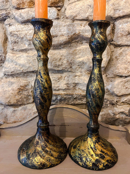 Antique Gold Candlestick | The Barn Shed 