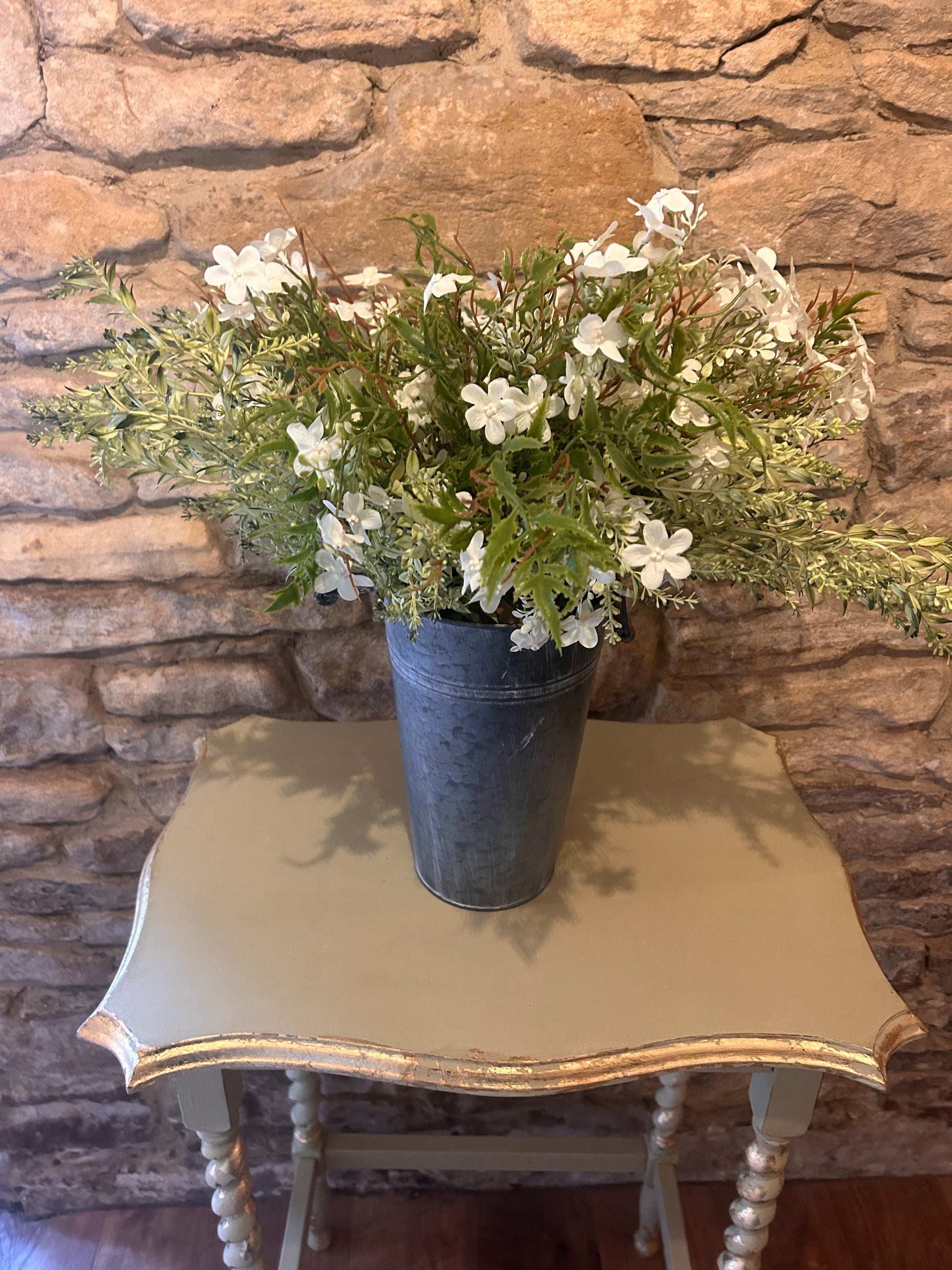 Hand painted hall table with gold leaf - The Barn Shed