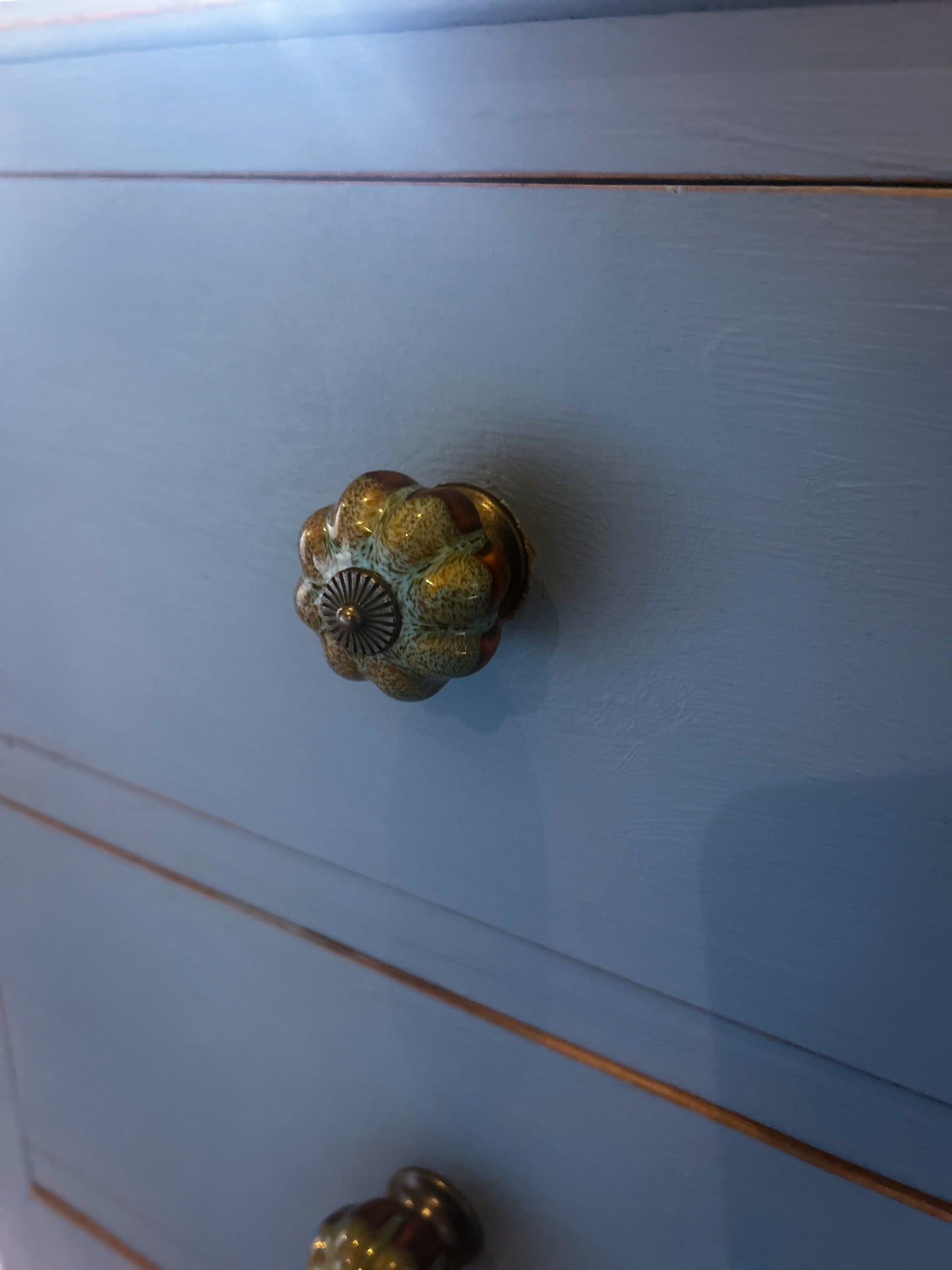 Rustic Country House Chest of Drawers in Greek Blue - The Barn Shed