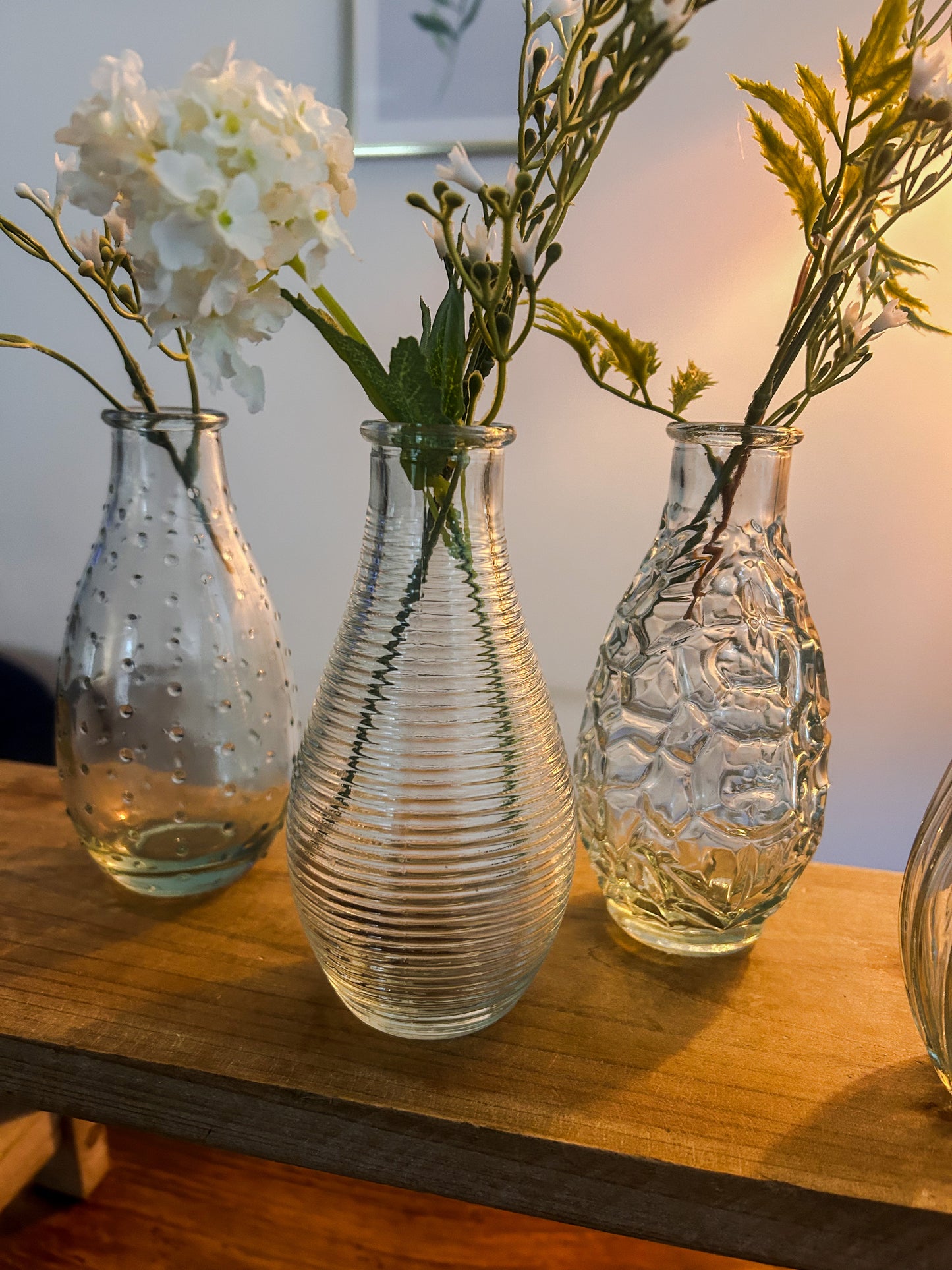 Small Rustic Glass Vase- Available in 3 Colours