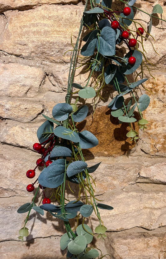 Red Berry & Eucalyptus Garland is - The Barn Shed