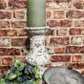 Overly distressed faux stone candlestick - The Barn Shed