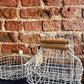 Rustic white metal basket-Various styles - The Barn Shed