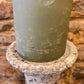 Overly distressed faux stone candlestick - The Barn Shed