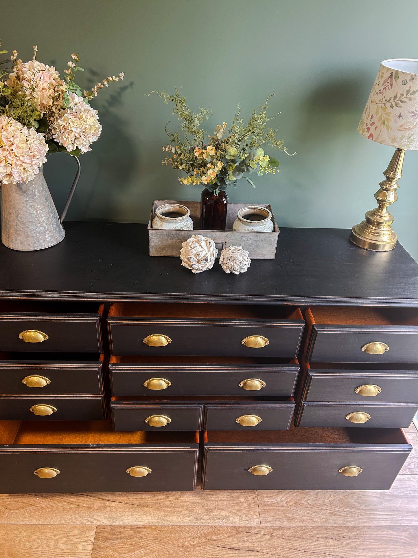 Refurbished Hand Painted Black Merchant Chest - The Barn Shed