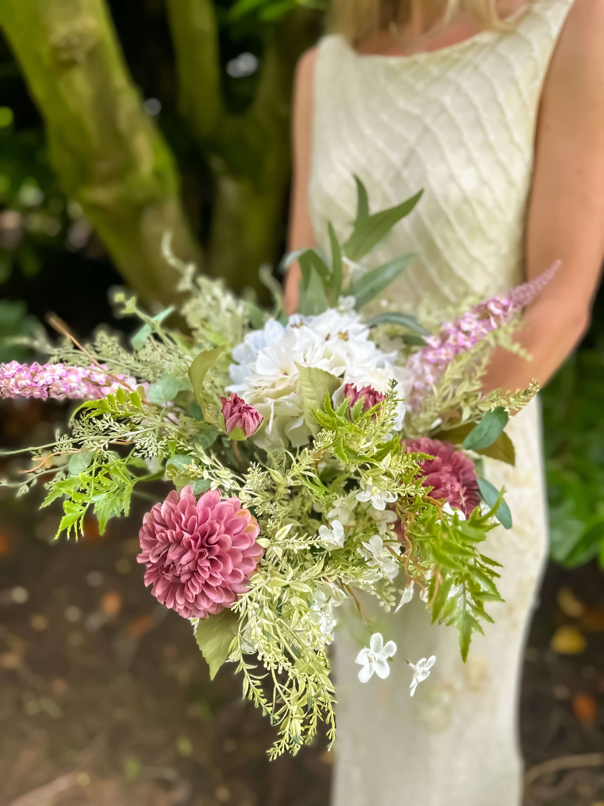 Faux Wedding Flowers-Purple, Lilac and White Soft Wedding Bouquet