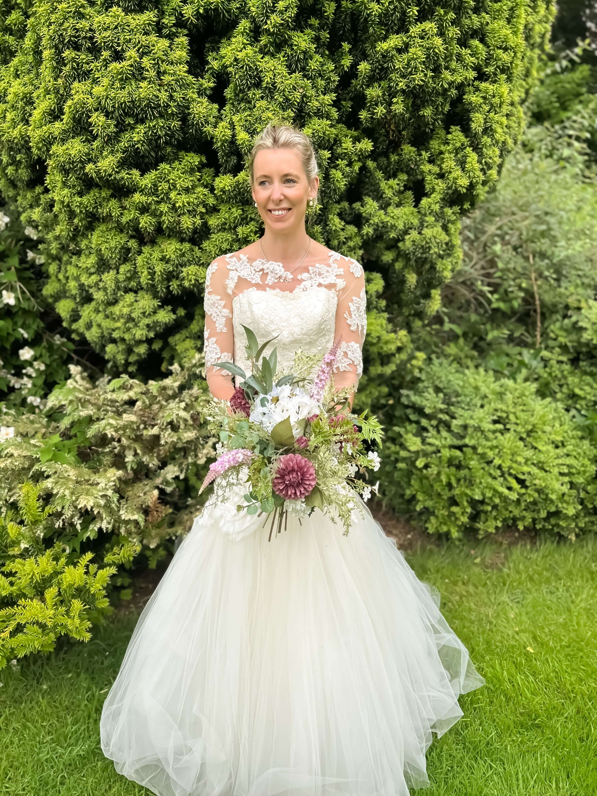 Faux Wedding Flowers-Purple, Lilac and White Soft Wedding Bouquet