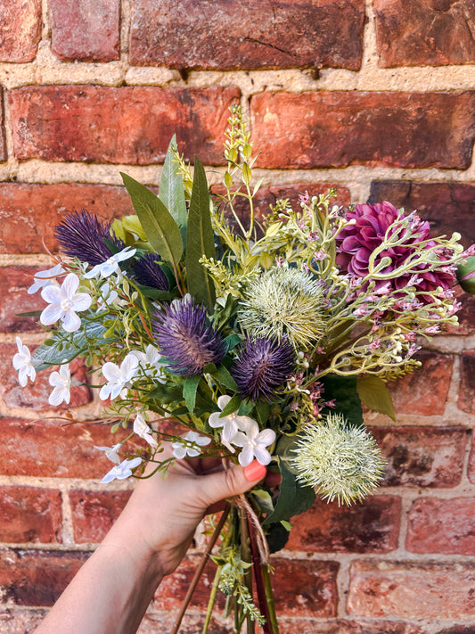 Faux Thistle and Dahlia Arrangement - The Barn Shed