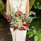 Faux Wedding Flowers-Red and Green Wedding Bouquet