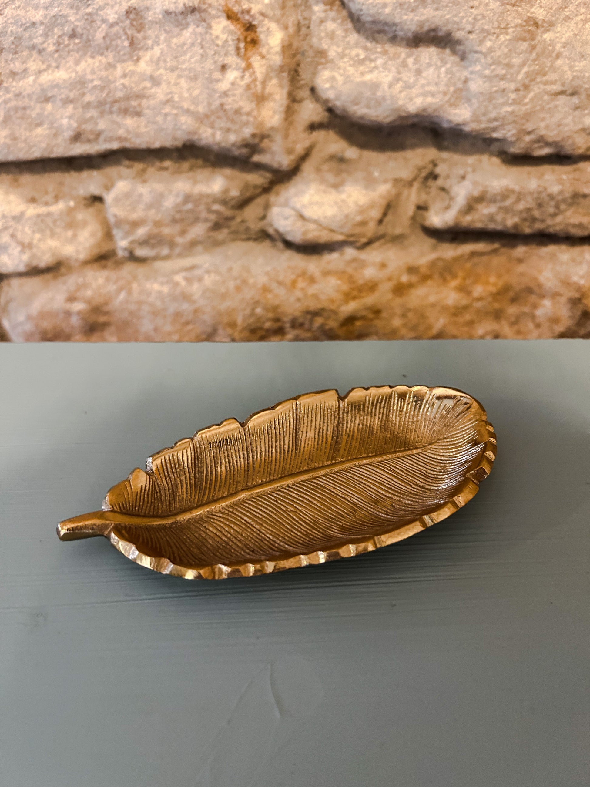 Golden Feather Trinket Dish - The Barn Shed