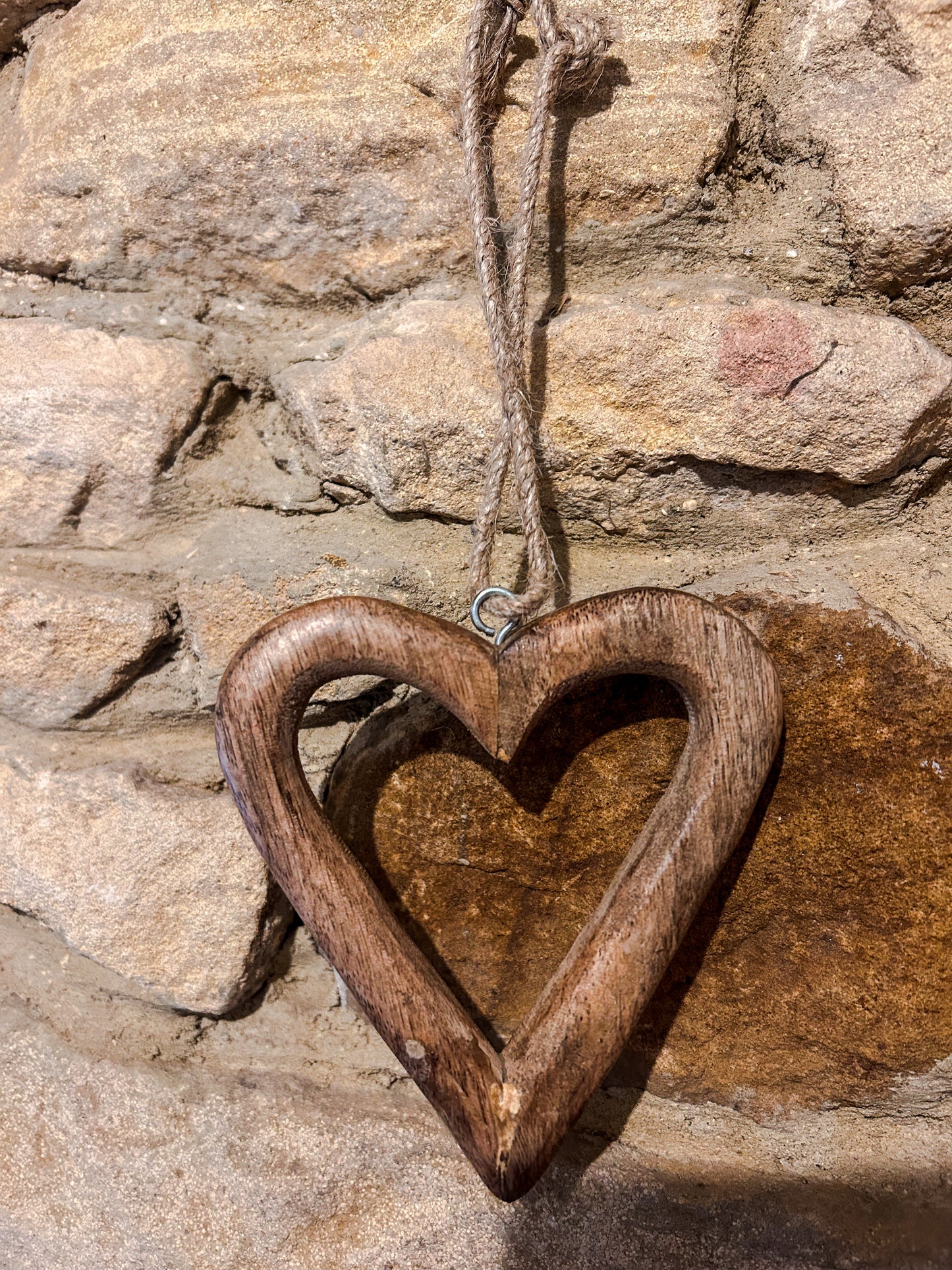 Small carved wood heart decoration - The Barn Shed