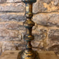 Worn brass look candlestick - The Barn Shed