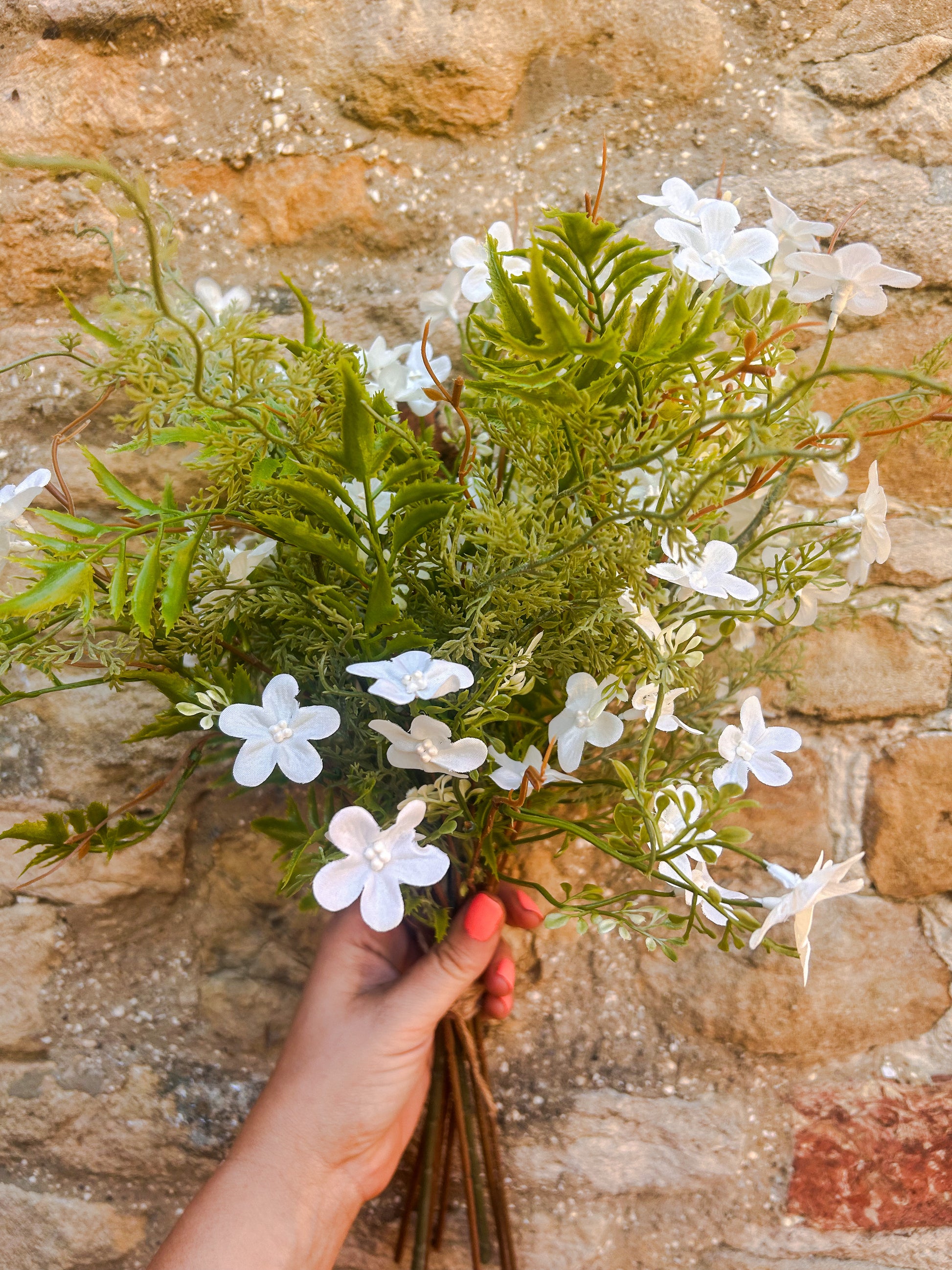 Faux White Bellflower Arrangment - The Barn Shed