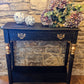 Refurbished Hand Painted Console Table in Athenian Black and Gold - The Barn Shed