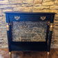 Refurbished Hand Painted Console Table in Athenian Black and Gold - The Barn Shed