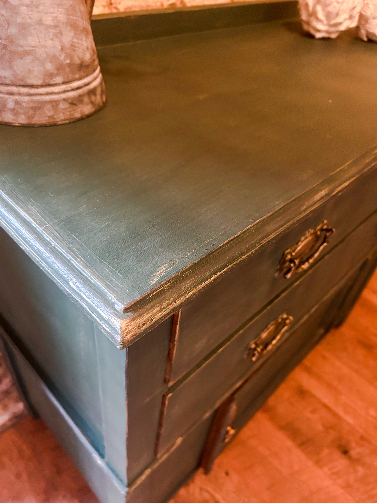 Refurbished Hand Painted Amsterdam Green Sideboard - The Barn Shed