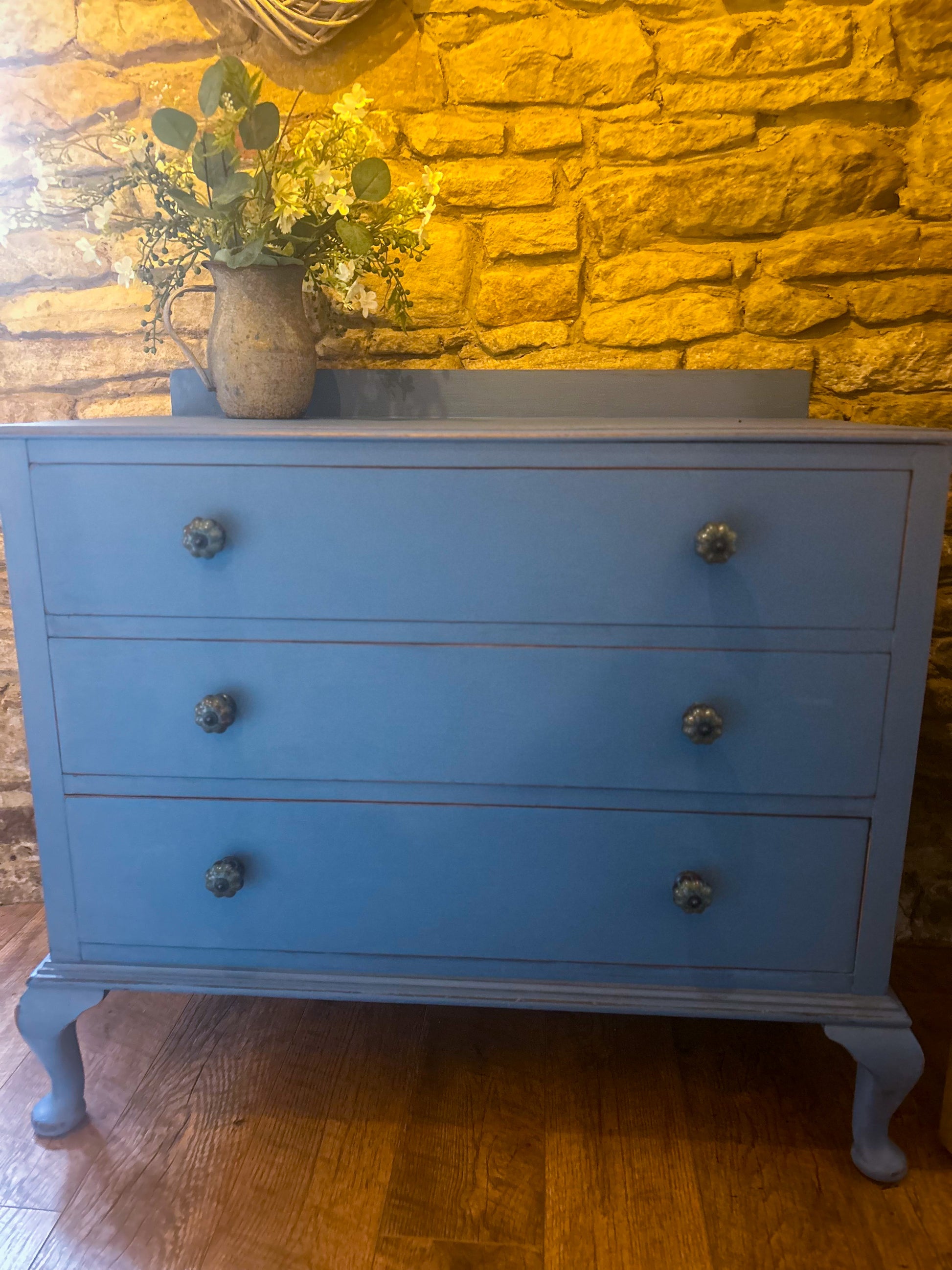 Rustic Country House Chest of Drawers in Greek Blue - The Barn Shed