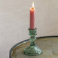 Green Glass Candle Holder