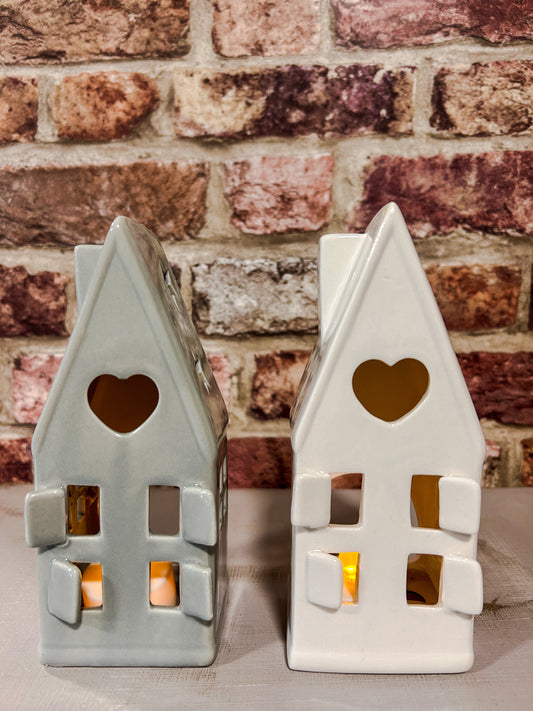 Ceramic House T-light Holder-Large - The Barn Shed