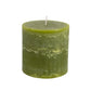 Rustic pilar candle in Fern Green