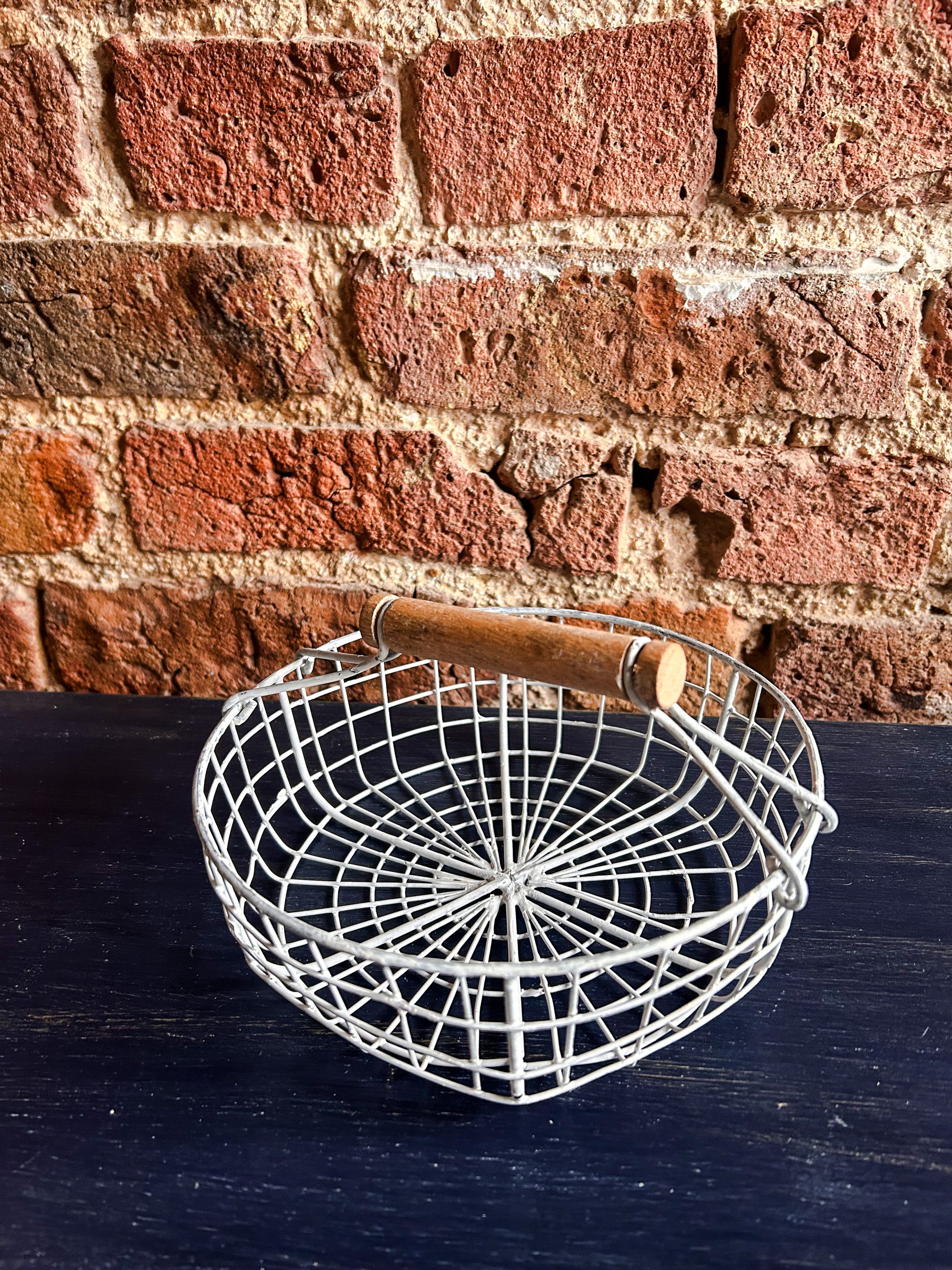 Rustic white metal basket-Various styles - The Barn Shed