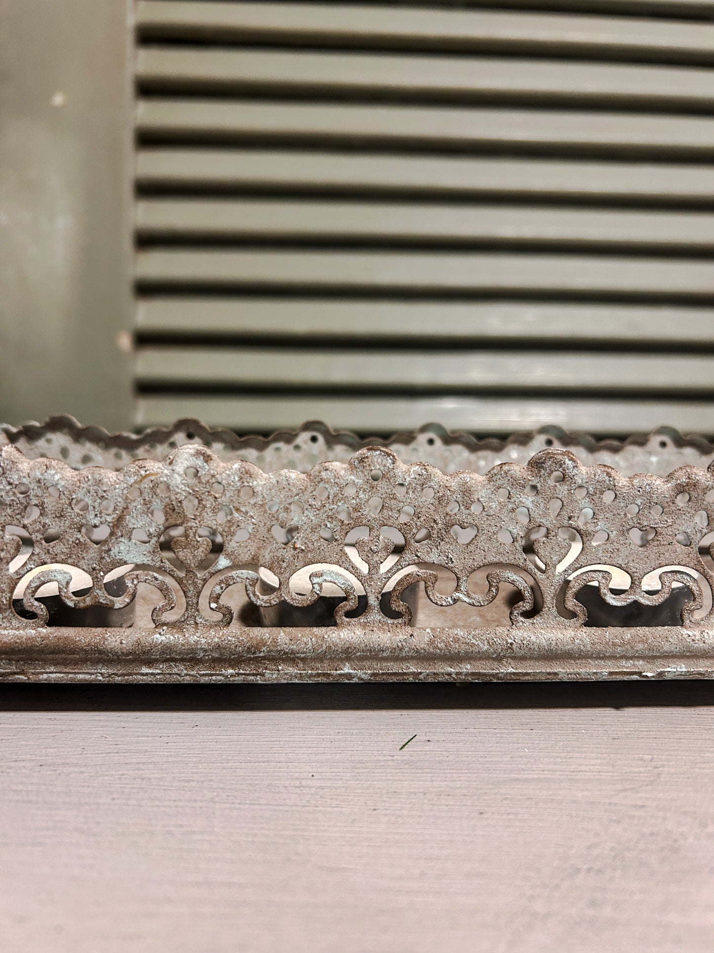 Zinc candle tray - The Barn Shed