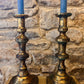 Worn brass look candlestick - The Barn Shed