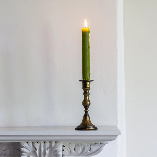 Brass distressed candlestick 