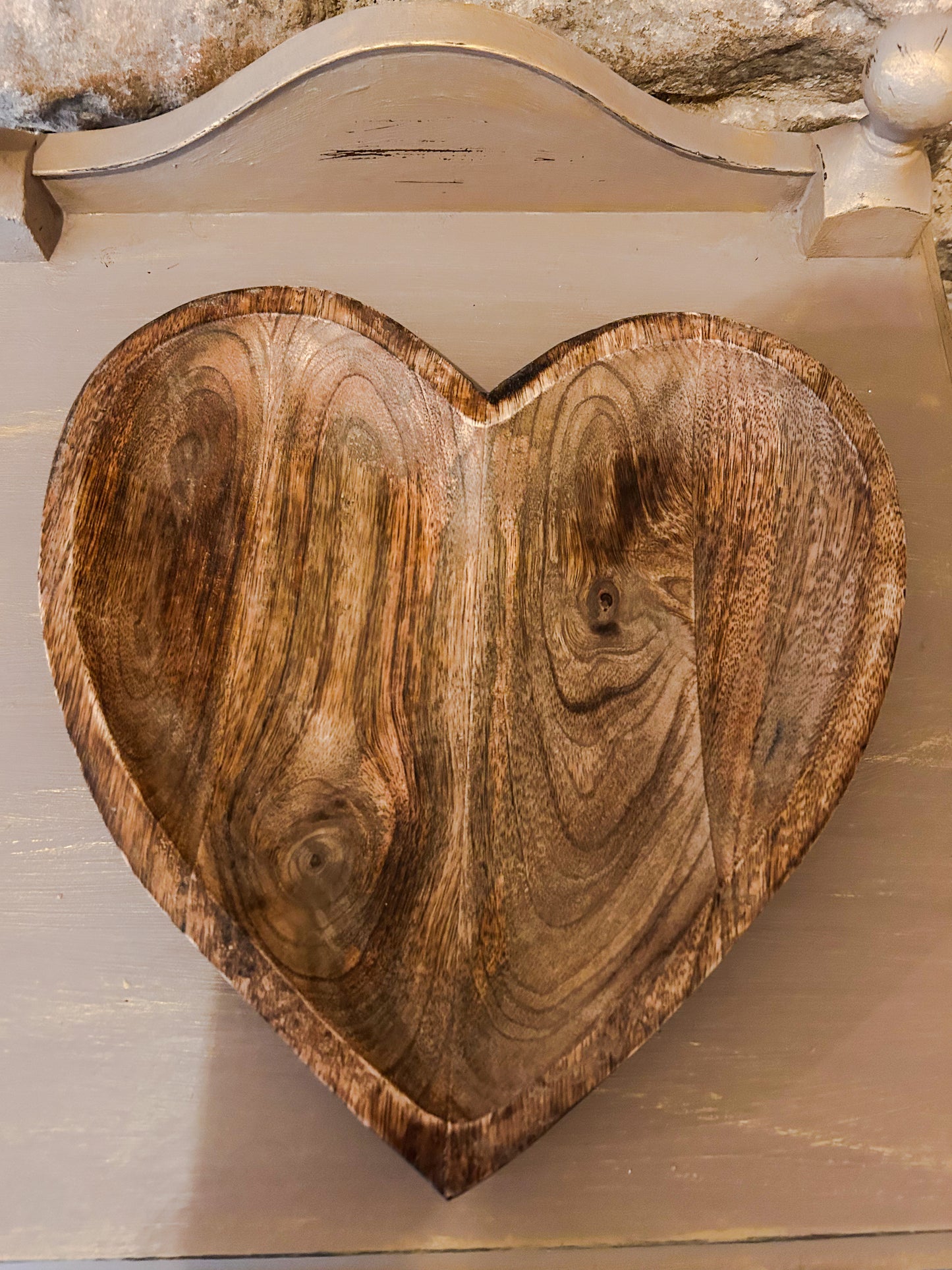 Wooden Heart Bowl- Mango Wood - The Barn Shed