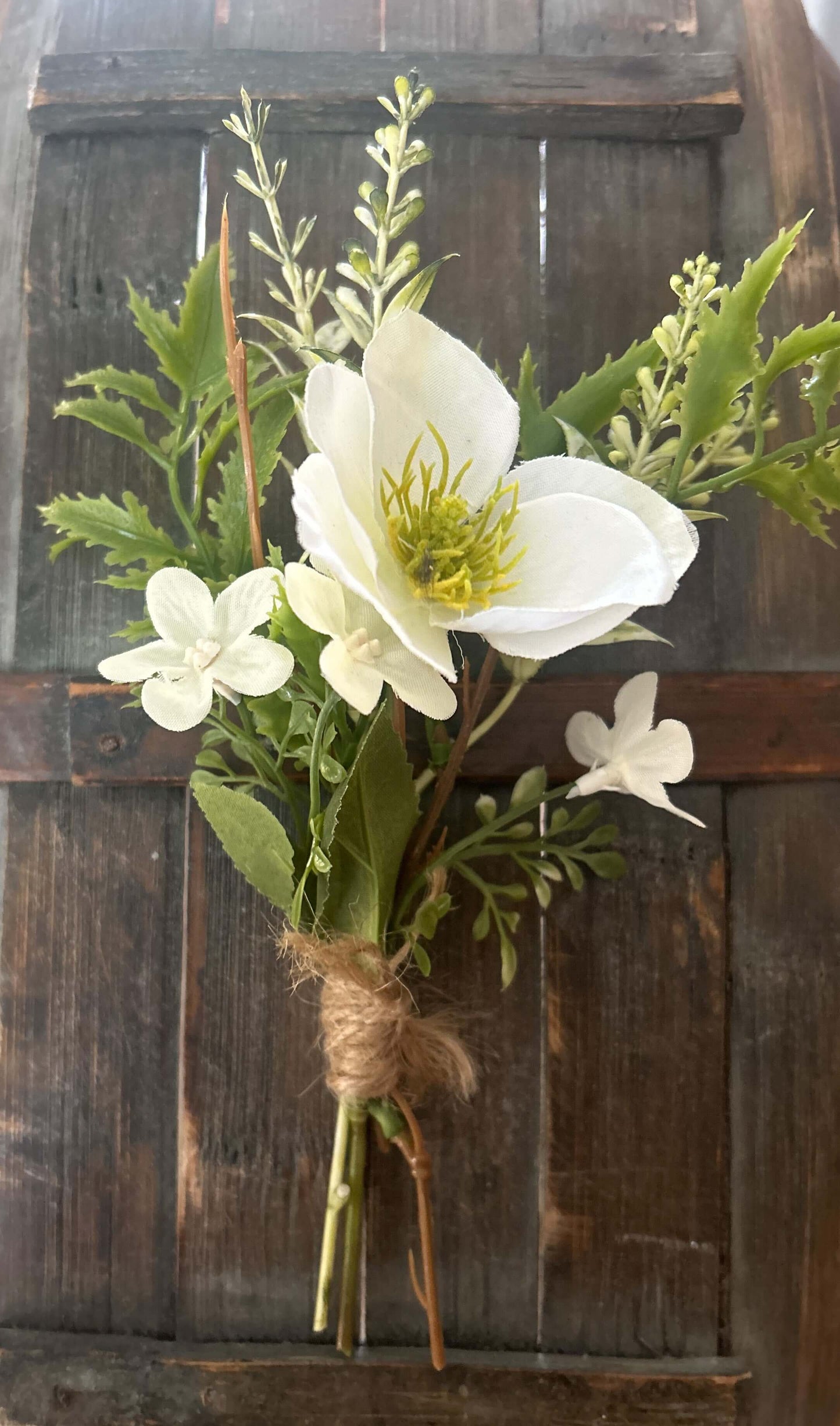 Faux Wedding Flowers-White and Green Bridal Bouquet