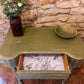 Refurbished Hand Painted Olive Green Hall table - The Barn Shed