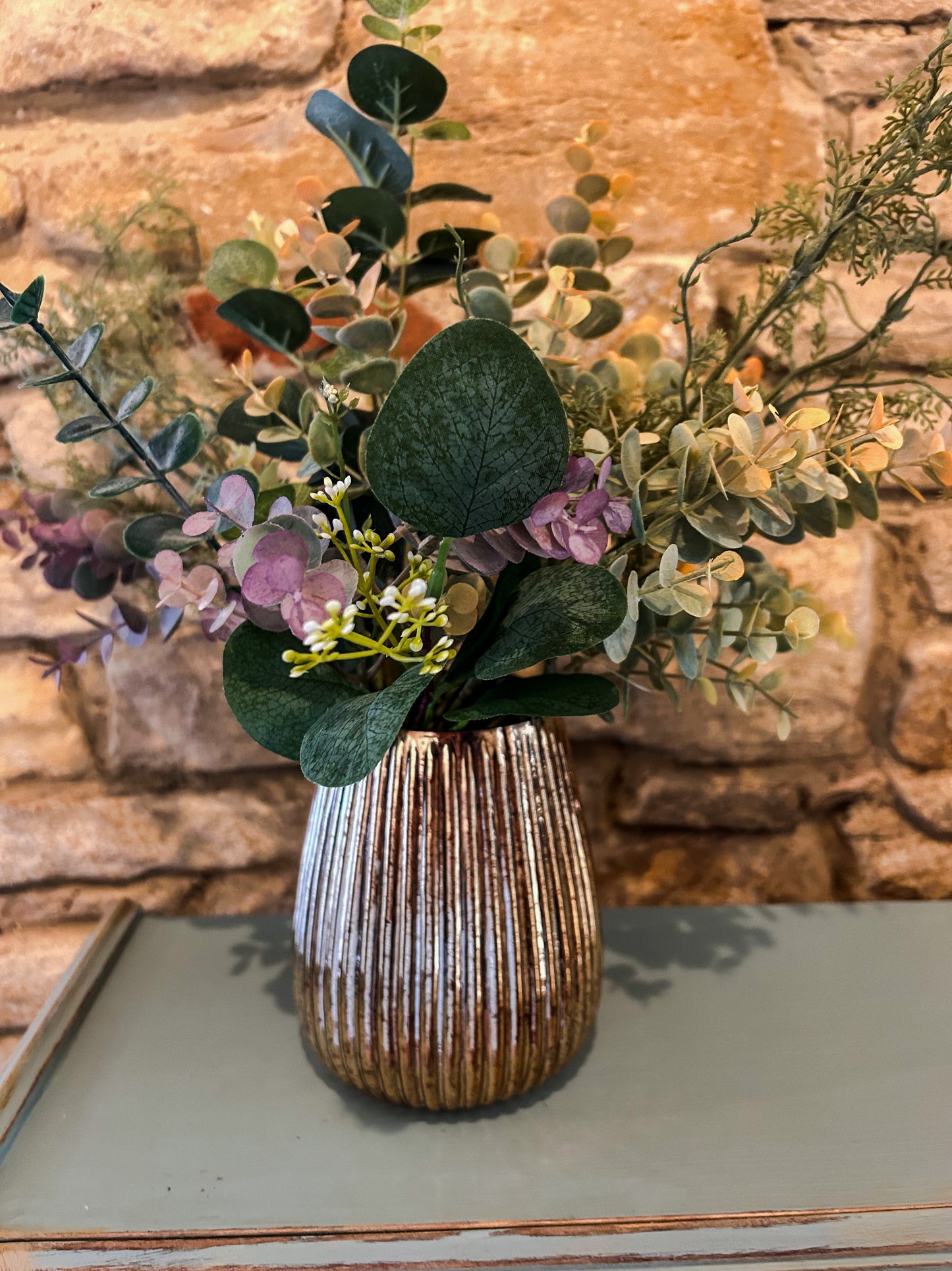 Fluted Antique Gold Votive - The Barn Shed