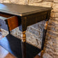 Refurbished Hand Painted Console Table in Athenian Black and Gold - The Barn Shed