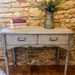 Hand Painted Château Grey Distressed Console Table - The Barn Shed