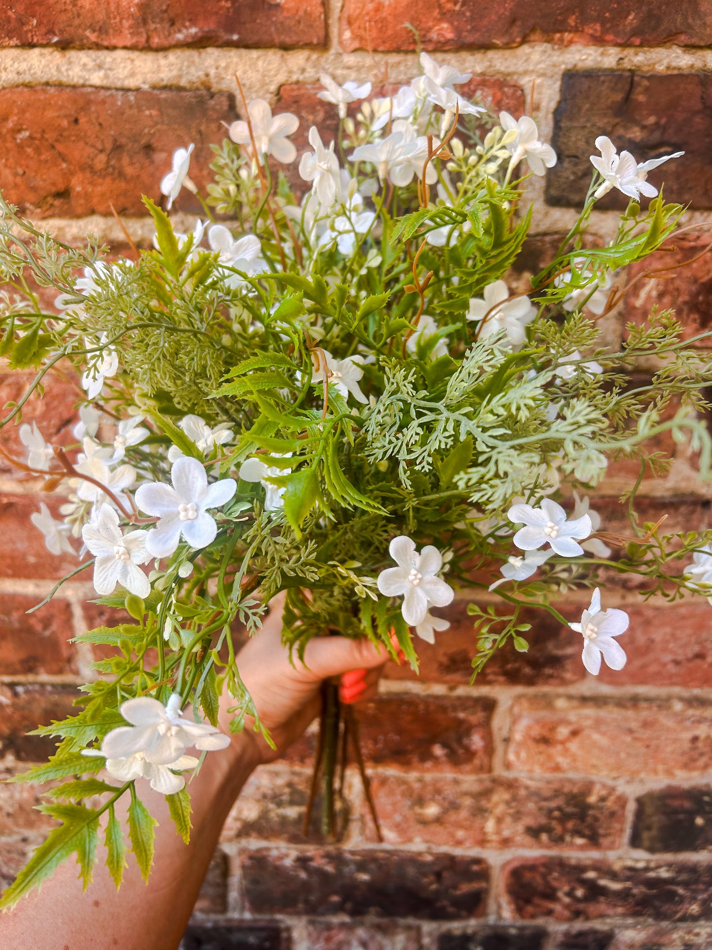 Faux White Bellflower Arrangment - The Barn Shed