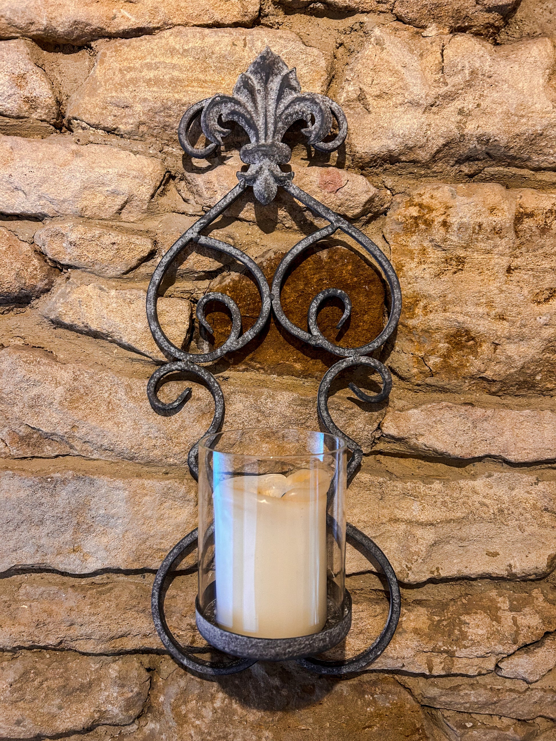 Rustic Metal Wall Candleholder - The Barn Shed