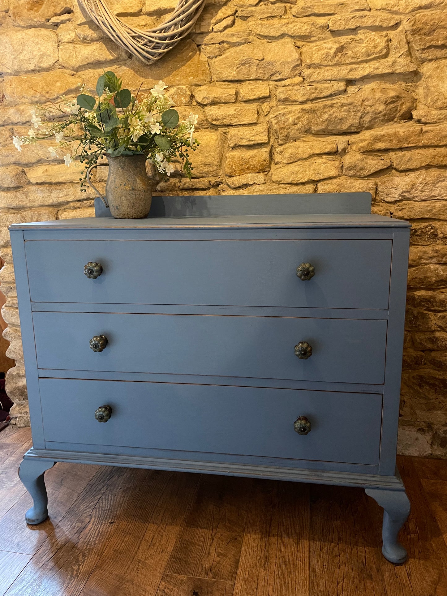 Rustic Country House Chest of Drawers in Greek Blue - The Barn Shed