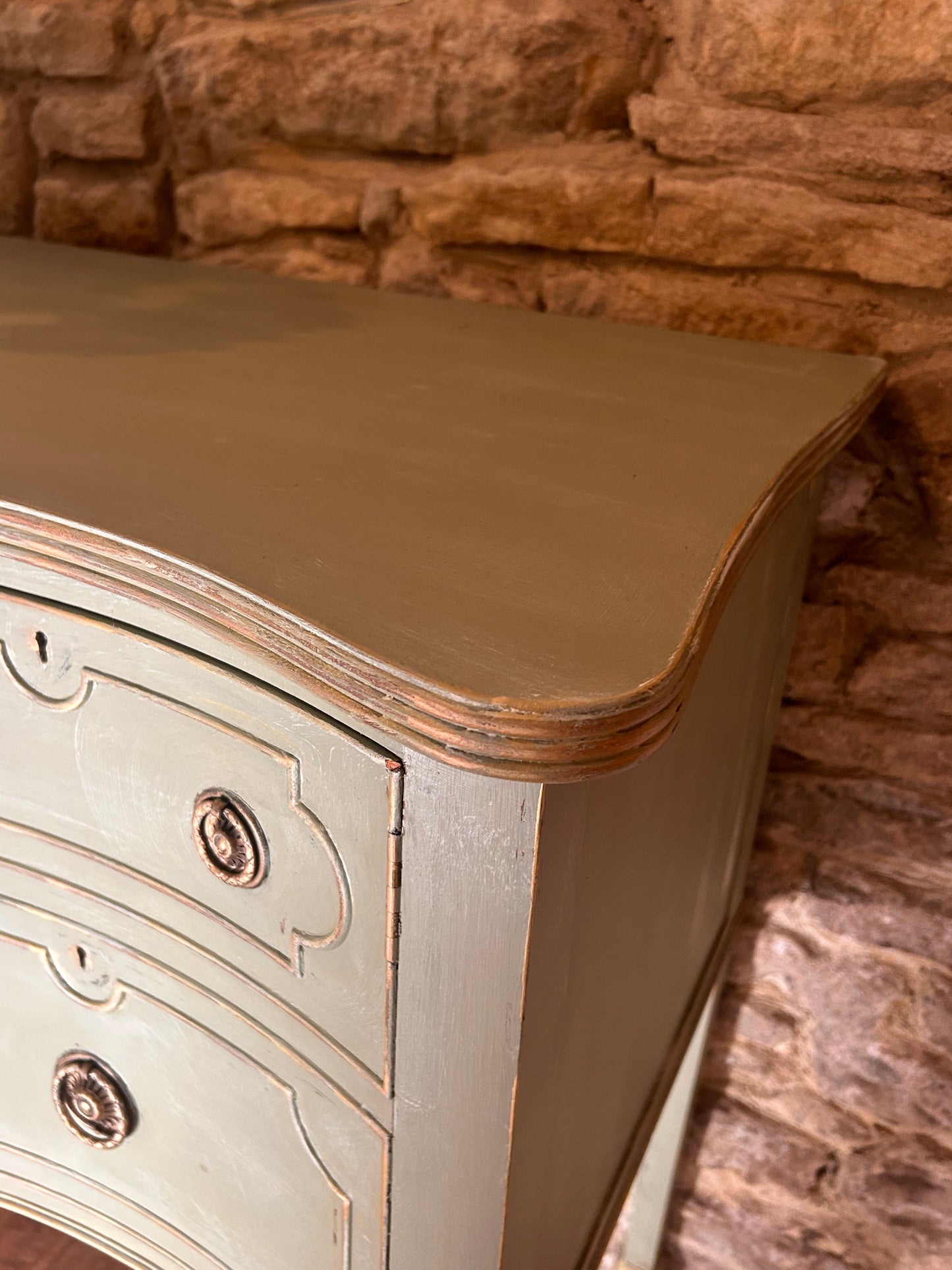 Country House Rustic Hand Painted Sideboard in Vintage Green/Grey - The Barn Shed