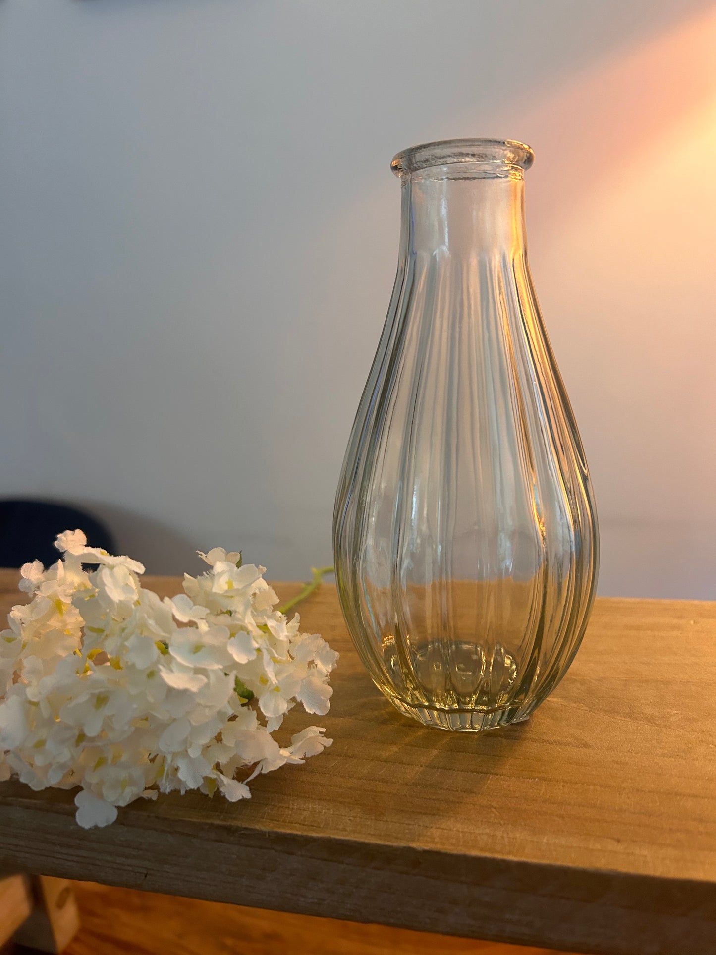 Small Rustic Glass Vase- Available in 3 Colours